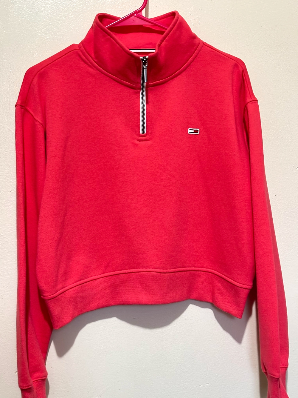 Tommy Hilfiger Pink-Red Half-Zip Sweatshirt